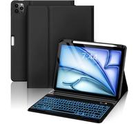 OYEEICE - Étui pour iPad Air 5e génération avec Clavier - Clavier rétroéclairé Amovible - Étui Intelligent avec Porte-Stylet pour iPad Pro 11 Pouces, iPad 11 Pouces et iPad Air