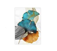 OYFFL Orange Palmier Ginkgo Feuille Plante Lettres Mur Art Toile Peinture Nordique Salon décoration Photo Affiches Moderne décor à la Maison (B,20 * 30cm sans Cadre)
