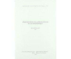 Oyharçabal, B: Inquiries Into The Lexicon-Syntax Relations I