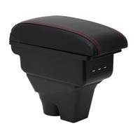 OYHCM Accoudoir Centrale pour Citroen C3 MK3 2016-2024, Rangement Intégré, Cuir Noir, Facile à Installer, Accessoire Intérieur Voiture