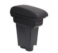 OYHCM Accoudoir Centrale pour Fiat 500 2007-2011 3 USB Console Centrale Boîte de Rangement Intégré Pièces de Repose-bras, Facile à Installer, Accessoire Intérieur Voiture, Cuir Noir