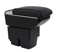 OYHCM Accoudoir Centrale pour Ford Fiesta MK7 2009-2017, Rangement Intégré, Cuir Noir, Facile à Installer, Accessoire Intérieur Voiture