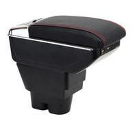 OYHCM Accoudoir Centrale pour Peugeot 207, Rangement Intégré, Cuir Noir, Facile à Installer, Accessoire Intérieur Voiture