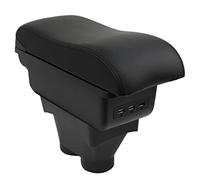 OYHCM Accoudoir Centrale pour Peugeot 208 2012-2018, Rangement Intégré, Cuir Noir, Facile à Installer, Accessoire Intérieur Voiture