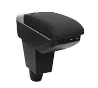 OYHCM Accoudoir Centrale pour Renault Logan Sandero 2, Rangement Intégré, Cuir Noir, Facile à Installer, Accessoire Intérieur Voiture