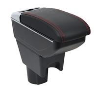 OYHCM Accoudoir Convient pour Dacia Duster I 2010-2015 Noir Accoudoirs avec Compartiment de Rangement Central Console Organiseur et Porte Boisson Suture Rouges