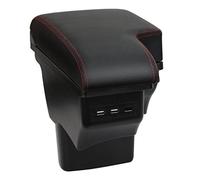 OYHCM Accoudoir Convient pour Nissan juke Noir Accoudoirs avec Compartiment de Rangement Central Console Organiseur et Porte Boisson Suture Rouges