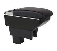 OYHCM Accoudoir Convient pour Suzuki Swift 2005-2020 Noir Accoudoirs avec Compartiment de Rangement Central Console Organiseur et Porte Boisson Suture Rouges