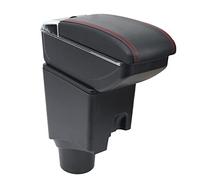 OYHCM Accoudoir Convient Pour Toyota Yaris 2015-2021 Noir Accoudoirs avec Compartiment de Rangement Central Console Organiseur et Porte Boisson Suture Rouges