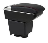 OYHCM Accoudoir Convient pour Volkswagen POLO VW Polo 9N 3 (2002-2009) Noir Accoudoirs avec Compartiment de Rangement Central Console Organiseur et Porte Boisson Suture Rouges