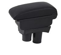 OYHCM Pour Citroen C3 Accoudoir De Voiture Console Centrale Double Couche Boîte De Rangement Accoudoir Porte-gobelet Cendrier Accessoires (Noir avec fil noir)