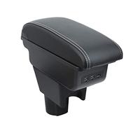 OYHCM Pour Dacia Duster I 2010-2015 Accoudoirs Convient avec Compartiment de Rangement Central Console Organiseur Cuir Noir et blanc