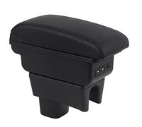 OYHCM Pour Suzuki Swift 2005-2024 Accoudoirs Convient avec Compartiment de Rangement Central Console Organiseur Cuir Noir
