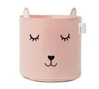 OYHOMO Panier à Linge en Feutre pour Chambre d'enfant Panier à Jouets Enfant Corbeille de Rangement Pliable pour Jouets Vêtement Livres Organisateur - Rose