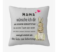 OYIWINMI Cadeau d'anniversaire pour maman - 45 x 45 cm - Housse de coussin pour canapé, chambre à coucher, salon - Cadeau pour maman - Cadeau de fête des mères