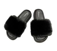 OYIWINMI Chaussons en peluche confortables pour femme avec mousse à mémoire de forme, pantoufles d'hiver chaudes et antidérapantes pour l'intérieur et l'extérieur, Noir , 37 EU