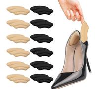 OYIWINMI Lot de 12 paires de protège-talons pour chaussures - Coussinets en gel antidérapants pour chaussures trop grandes - Pour homme et femme - Pour un meilleur ajustement de la chaussure (noir