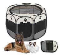 OYIWINMI Parc pour chiot et chat - Pliable - Noir - Imperméable - Portable - Avec housse en filet - Pour chiens, chats, petits animaux - Intérieur et extérieur - 72 x 72 x 45 cm