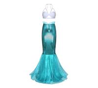 Oyolan Déguisement Sirène Femme Jupe Queue de Sirène Brillante Soutien-gorge Top Costume Halloween Carnaval Type D XXL
