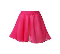Oyolan Enfant Fille Jupe de Danse Ballet Mousseline de Soie Jupe Portefeuille Jupe Danse Classique Ceinture Elastique Jupette Basique Academique 3-16 Ans Type A Rose 3-4 Ans