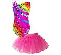 Oyolan Enfant Fille Justaucorps Ballet Tutu Danse Classique Tenue Danseuse Jupe Tulle Princesse Leotard Gymnastique Costume Spectacle 3-14 Ans Type A Multicolor 5-6 Ans