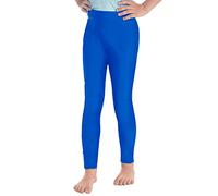 Oyolan Enfant Fille Legging de Sport Fitness Gym Collant Danse Gymnastique Patinage Pantalon de Yoga Legging Running Jogging 5-16 Ans Bleu 15-16 Ans