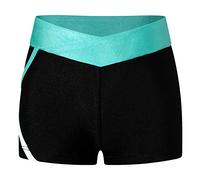 Oyolan Enfant Fille Short Danse Sport Gymnastique Legging Short Collant Danse Ballet Gym Fitness Pantalon Court Yoga Workout 3-16 Ans Turquoise 3-4 Ans