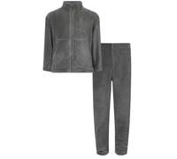 Oyolan Enfant Garçon Fille Pyjama Polaire Chaud Ensemble Flanelle Veste Zippé et Pantalon Hiver Sleepwear 3-16 Ans Gris foncé 7-8 Ans