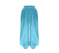 Oyolan Enfant Garçon Sarouel Pantalon Kung Fu Tai Chi en Satin Pantalon Arts Martiaux Traditionnels Chinois Bleu Clair 7-8 Ans