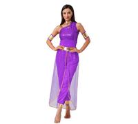 Oyolan Femme Tenue Danse Orientale Déguisement Princesse Arabe Indienne Combinaison Paillette Costume Danse du Ventre Carnaval Halloween D Violet M