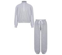 Oyolan Garçon Ensembles Vêtements Récupération Sweatsuit Déchirer Tenue Gris 5-6 ans