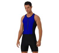 Oyolan Homme Maillot de Bain Combishort de Natation Surf Plongée Maillot de Bain 1 Pièce Combinaison Natation Swimsuit M-3XL Type A Bleu M