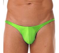 Oyolan String Sexy Homme Brillant Bikini Slip de Bain Tanga Thong G-String Jockstrap Maillot de Bain Underwear M-XXL Type A Vert Fluo L
