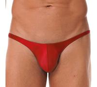 Oyolan String Sexy Homme Brillant Bikini Slip de Bain Tanga Thong G-String Jockstrap Maillot de Bain Underwear M-XXL Type A Rouge M