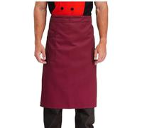 Oyolan Tablier de Chef avec Poches Tablier de Serveur Cuisinier Cuisine Restaurant Pâtisserie Rouge Taille unique