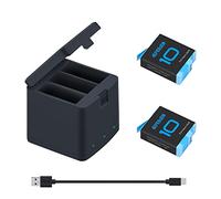 Oyomba 2000mAh Batterie Hero 10/9 de Rechange pour Gopro Hero 9 Black, GoPro Hero 10 Black et Chargeur de Stockage Fermé à 3 Canaux (Entièrement Compatible avec Les Accessoires Officiels GoPro 9/10)