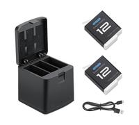 Oyomba Hero 12 Batterie 1800mAh Entièrement Compatible avec gopro Hero 12 Batteries Hero 11/10/9 Batteries(Batterie 2-Pack, Chargeur à 3 canaux,Type-C Fast Charge)