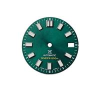 OYOSIDA Cadran mécanique de 28,5 mm - Vert et lumineux - Cadran véritable Sunburst pour montre NH 35/NH36/4R/6R, vert
