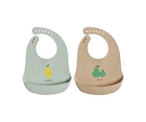 OYOY Bavoir Yummy lot de 2 Minty-camel