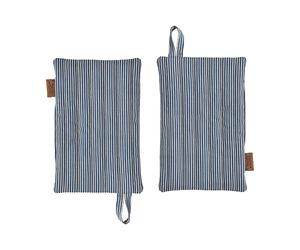 OYOY Manique Striped denim lot de 2 Blue