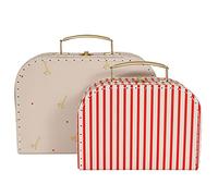 OYOY Mini - Set of 2 - Mini Suitcase - Giraff & Stripe (M107397)