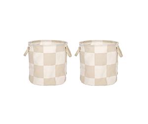 OYOY Panier de rangement Chess medium 2 pièces Clay-offwhite