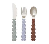 OYOY Set de couverts pour enfant Mellow. 3 pièces PaleMint-Choko-IceBlue