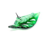OYOYTLGX Petite figurine de ver vert de 5,5 cm de long - Figurine miniature en verre soufflé à la main insecte coloré animaux en cristal statue décorative de collection figurines de décoration cadeaux