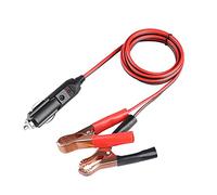 Oyrcvweuy Câble d'extension à pince crocodile vers prise allume-cigare mâle - 12 V-24 V - Cordon de charge de batterie - 1,5 m - Câble électrique automobile 18 AWG - Fusible 15 A