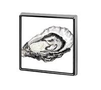 Oyster Broches et épingles unisexes noires et blanches carrées légères pour vêtements, châle, chapeau