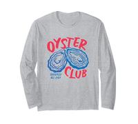 Oyster Club Funny Shucked All Day Seafood Lover Humour Beach Manche Longue