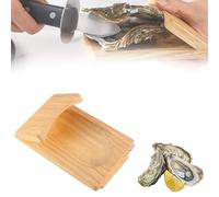 Oyster Shucking Clamp, Oyster Shucking Knife Kit, Wooden Oyster Shucking Block, Handguard Oyster Shucking Clamp Seafood Tools (1 broad)