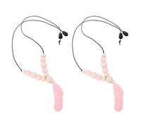 Oytrui 2pcs Collier Sensoriel Réduire Doigt Mâcher Silicone Souple Mâcher Collier Plume Pendentif Collier Sensoriel (Rose)