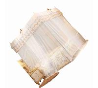 Oytrui Ciel de Lit Princesse, Moustiquaire avec Maille Respirante et Design en Dentelle, 3 Ouvertures Latérales pour la Décoration de la Chambre Queen King (180 * 200 * 200)